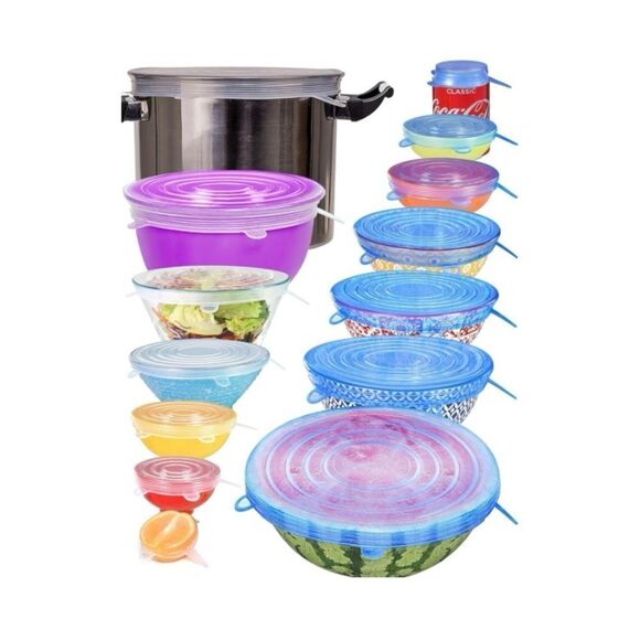 Silicone Stretch Lids 14 Pack Include 2Pcs Size up to 9.8'' Diameter Reusable - Picture 1 of 5